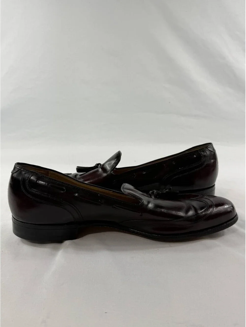 Johnston Murphy Aristocraft Tassel Loafers Mens 13 Black Burgundy USA